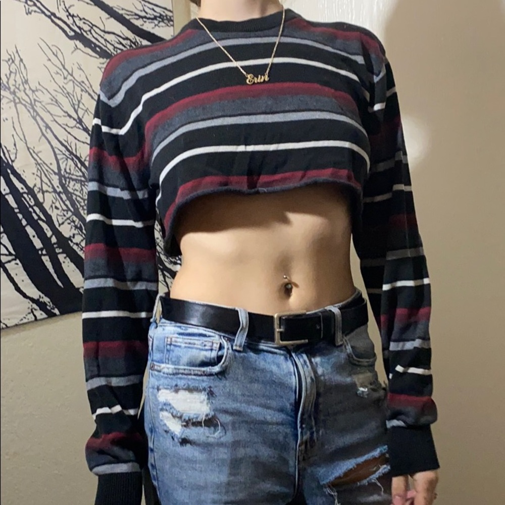 Small Cropped Striped Sweater